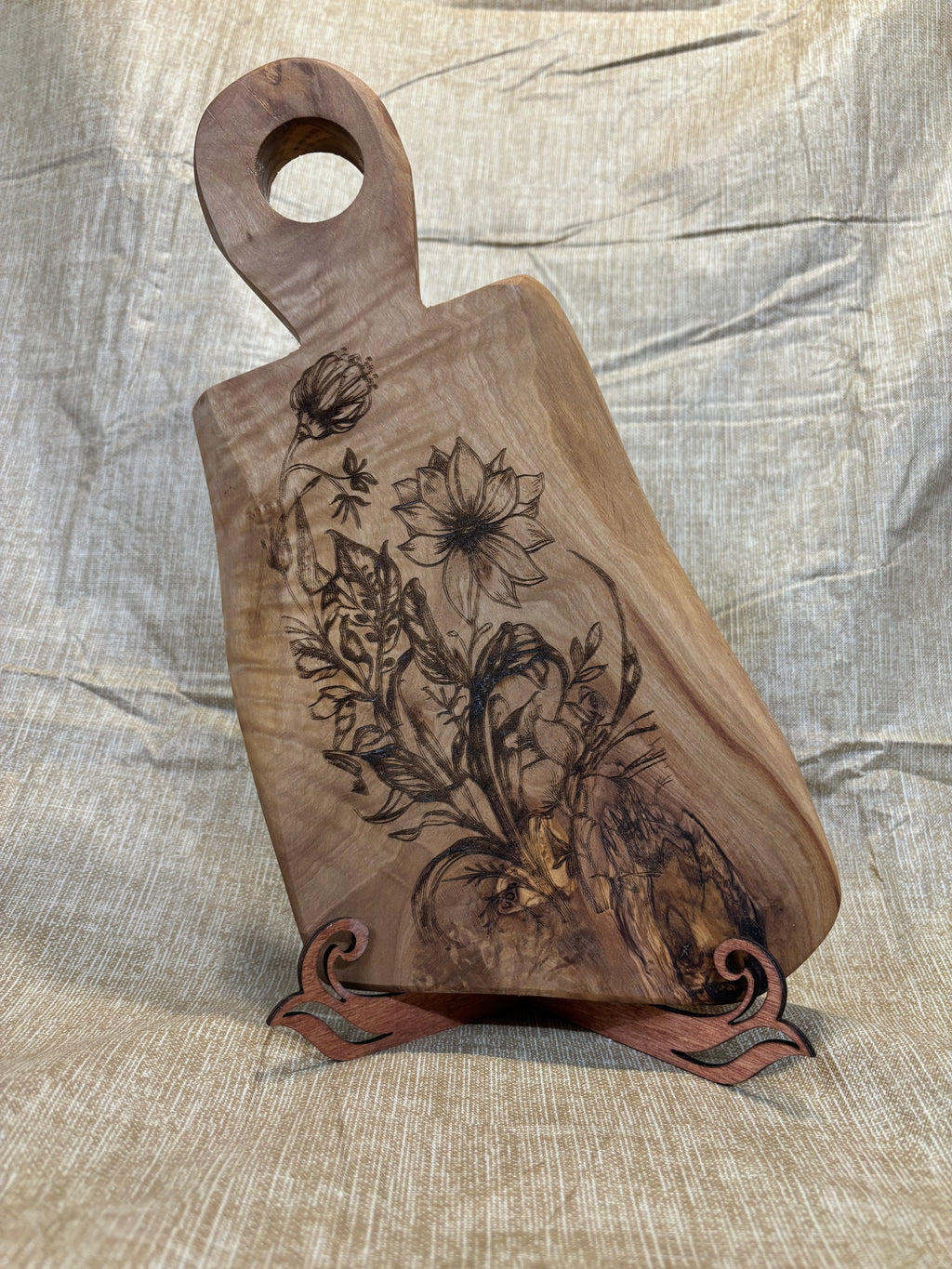 Olive wood engraved cutting boards