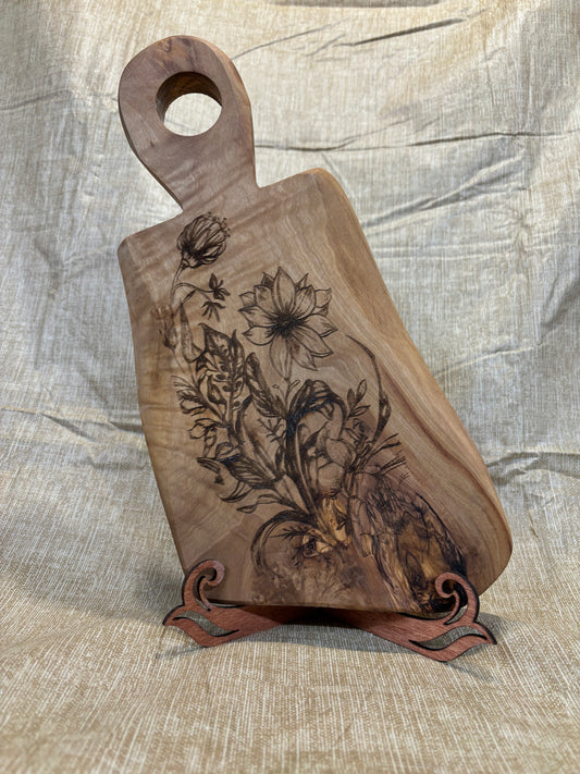 Olive wood engraved cutting boards