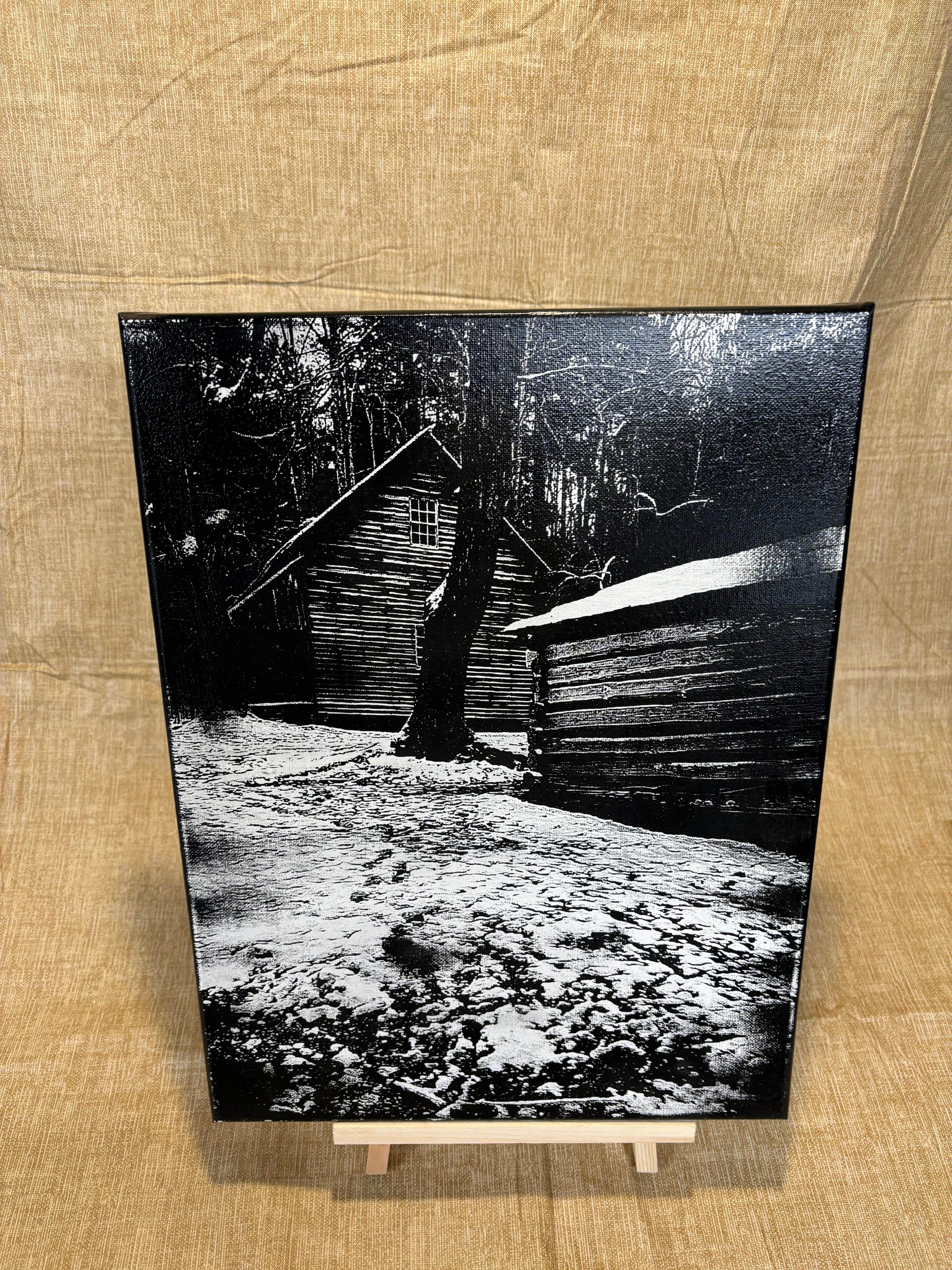 Large engraved canvas