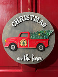 Farm Christmas Lighted sign
