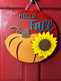 Hello fall sunflower sign